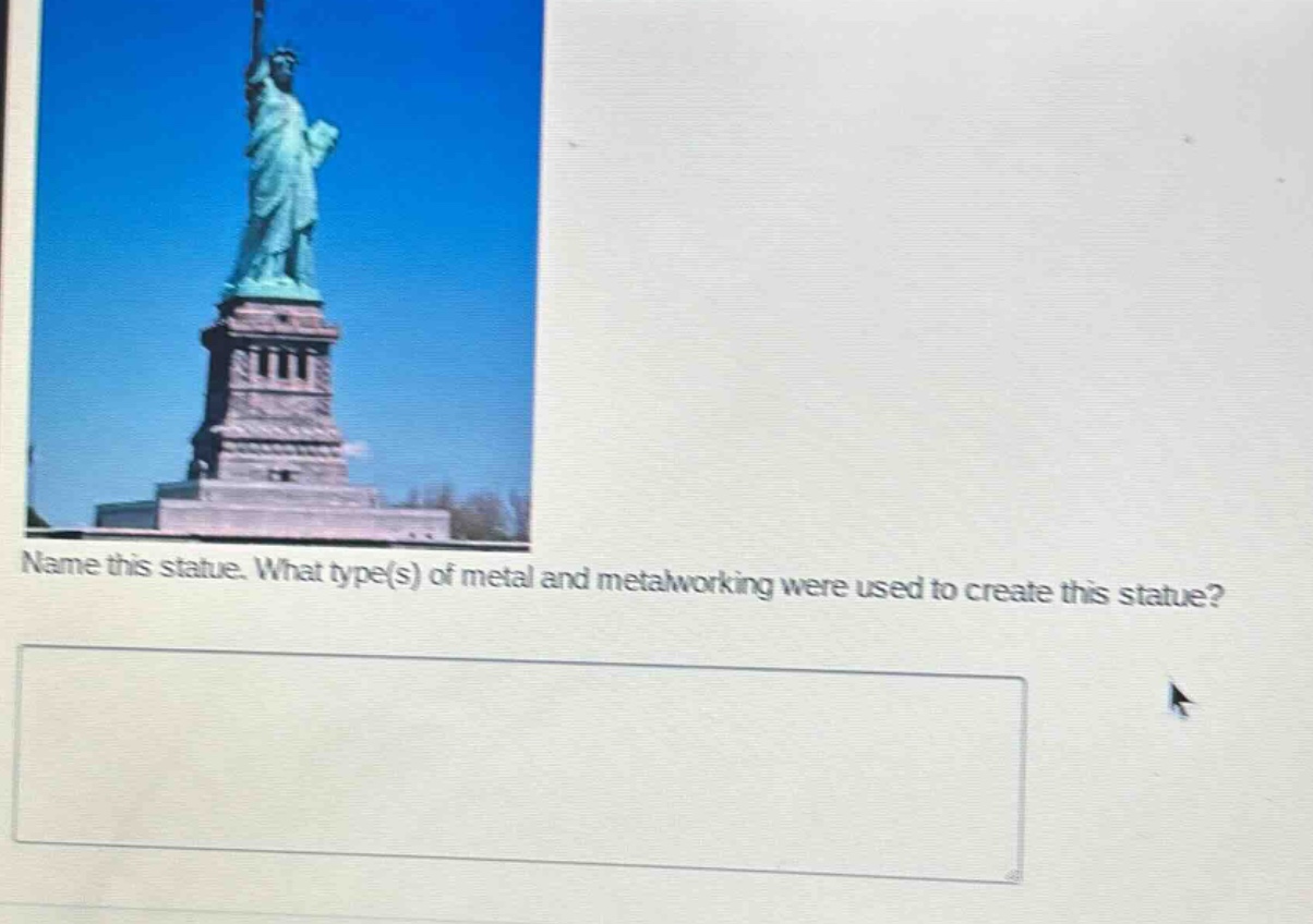 name this statue. what type(s) of metal and metalworking were used to create this statue?