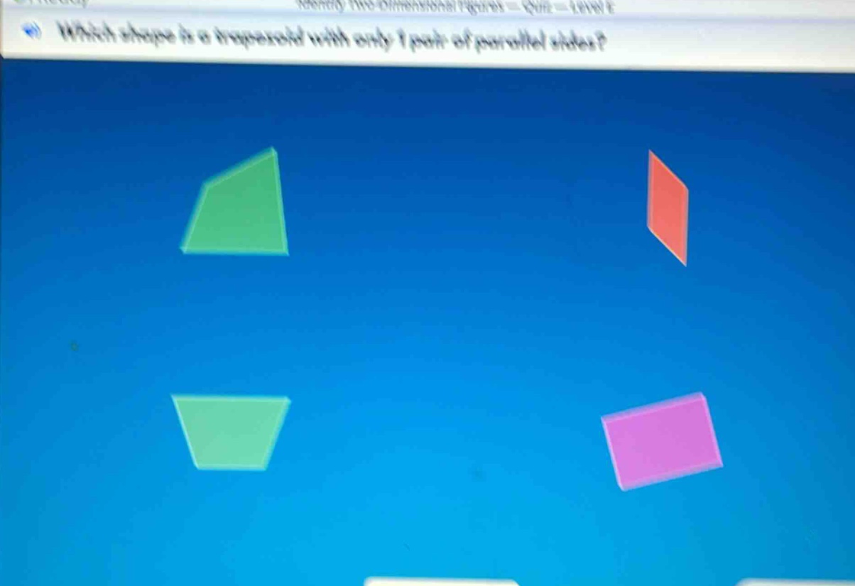 which shape is a trapezoid with only 1 pair of parallel sides?
