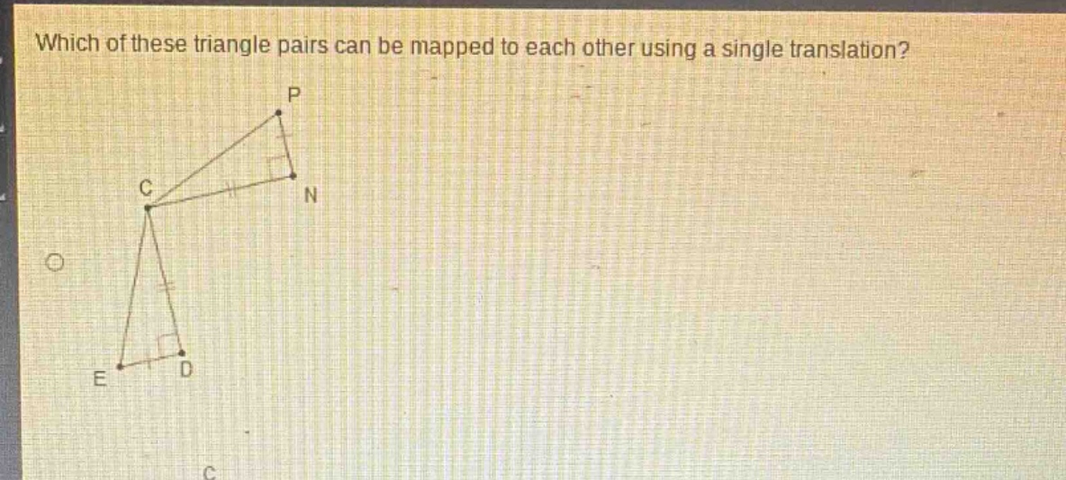 which of these triangle pairs can be mapped to each other using a single translation?