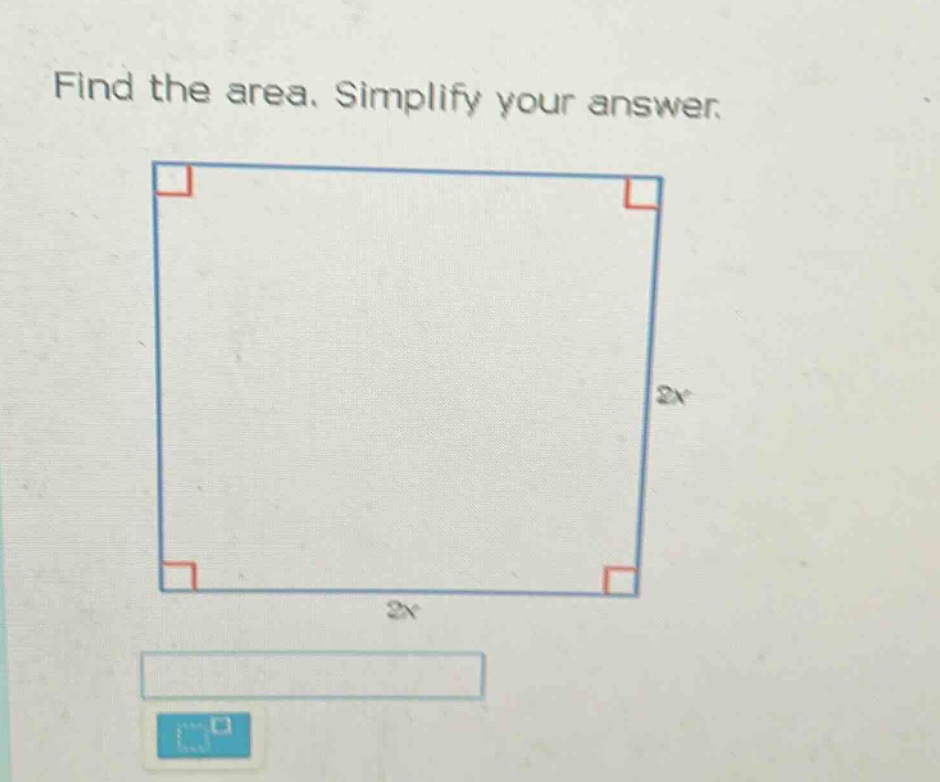 find the area. simplify your answer.