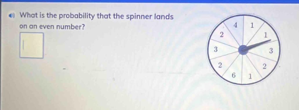 what is the probability that the spinner lands on an even number?