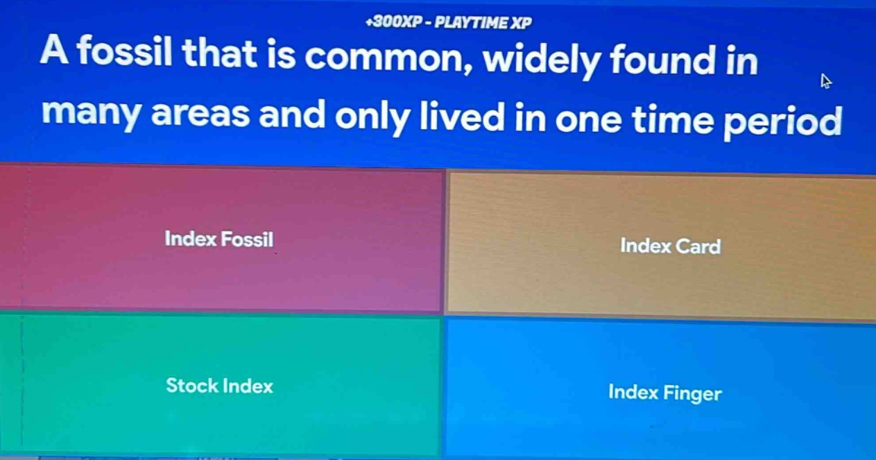 a fossil that is common, widely found in many areas and only lived in one time period index fossil index card stock index index finger