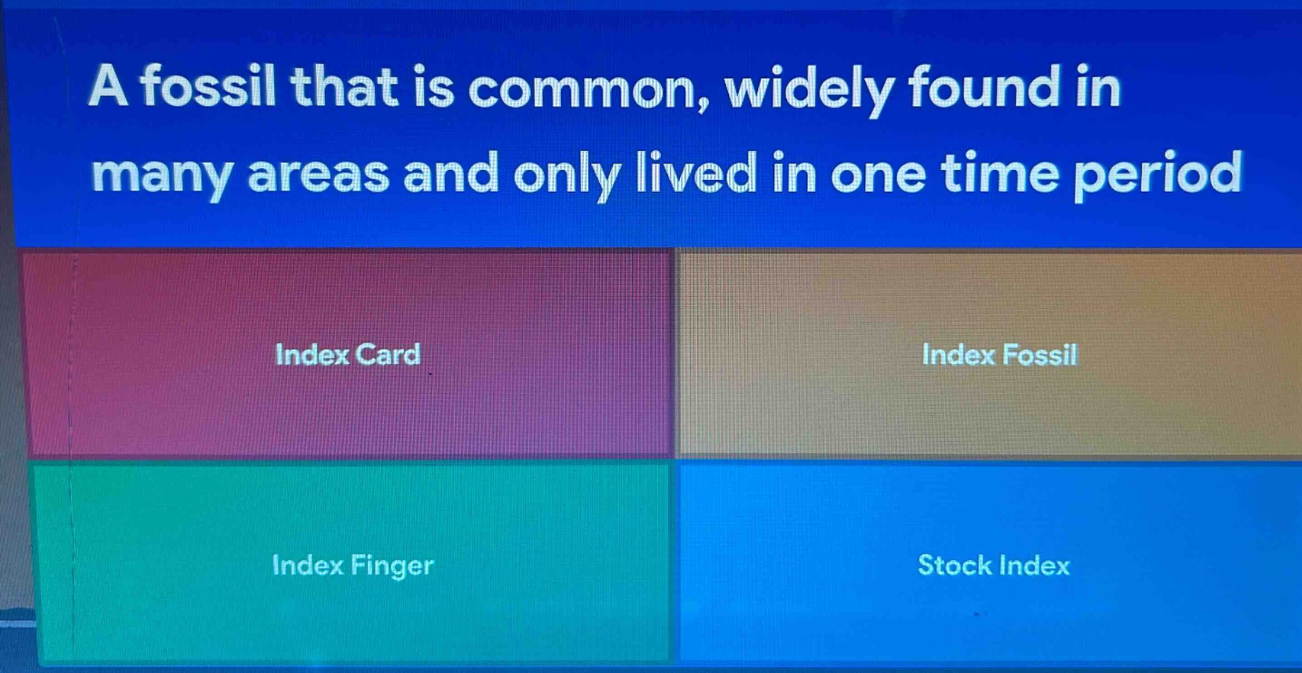 a fossil that is common, widely found in many areas and only lived in one time period index card index fossil index finger stock index