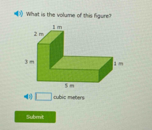 what is the volume of this figure? cubic meters