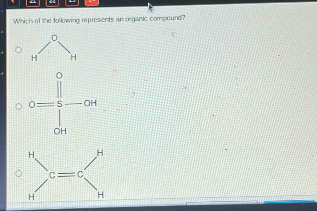 which of the following represents an organic compound?
