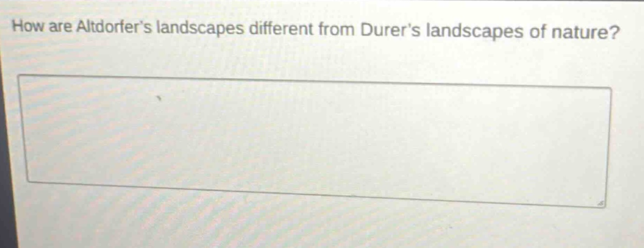 how are altdorfers landscapes different from durers landscapes of nature?