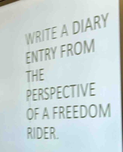 write a diary entry from the perspective of a freedom rider.