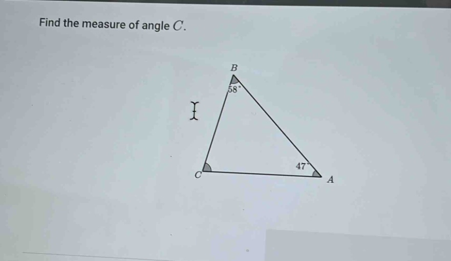 find the measure of angle c.