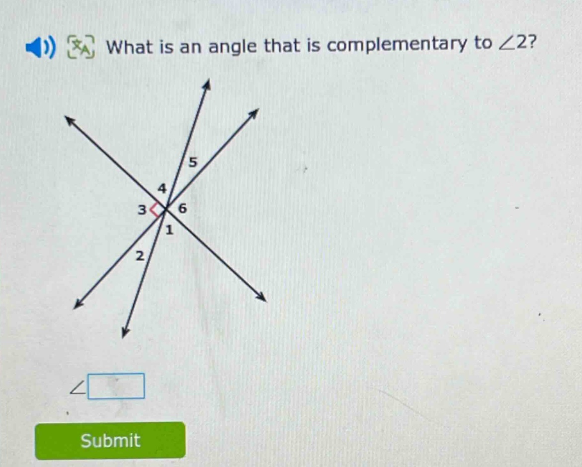 what is an angle that is complementary to ∠2?