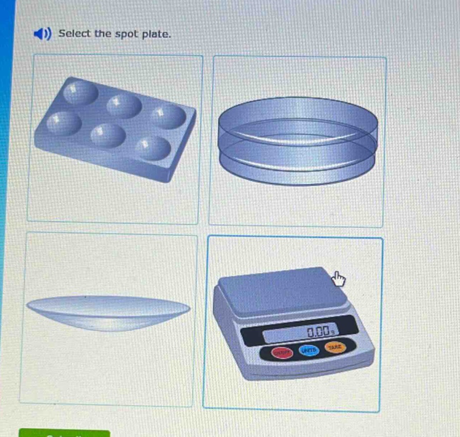 select the spot plate.