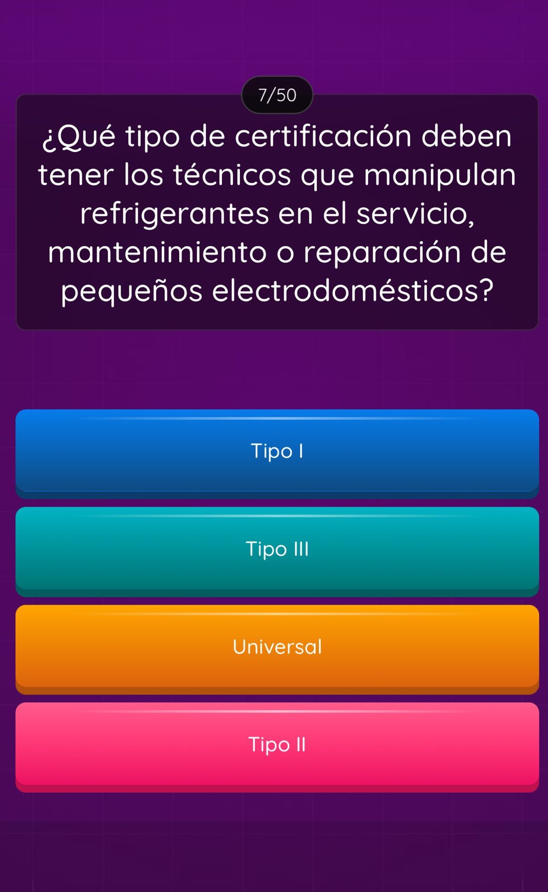 ¿qué tipo de certificación deben tener los técnicos que manipulan refrigerantes en el servicio, mantenimiento o reparación de pequeños electrodomésticos? tipo i tipo iii universal tipo ii