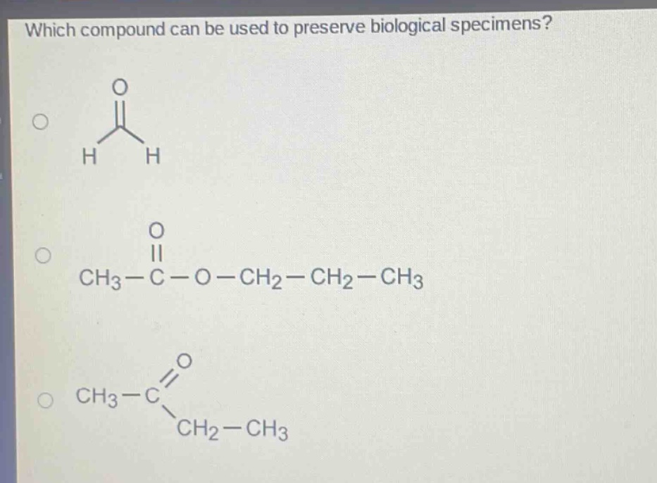 which compound can be used to preserve biological specimens?