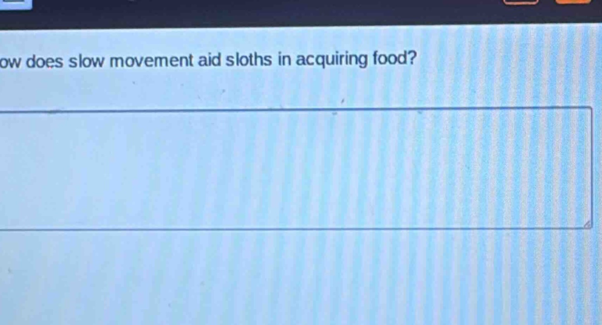how does slow movement aid sloths in acquiring food?