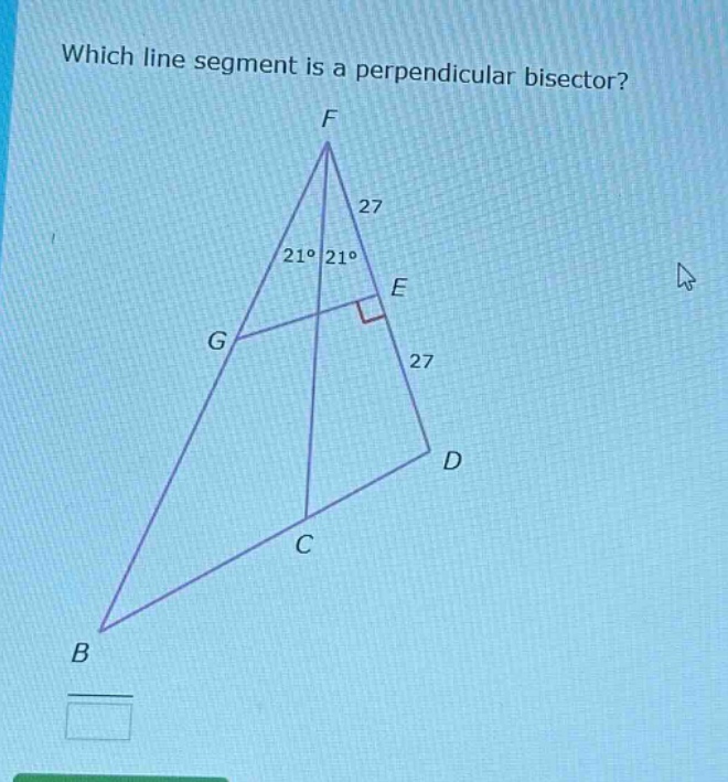 which line segment is a perpendicular bisector?