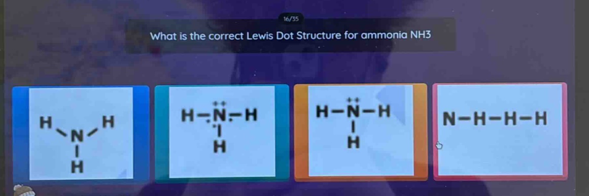 what is the correct lewis dot structure for ammonia nh3