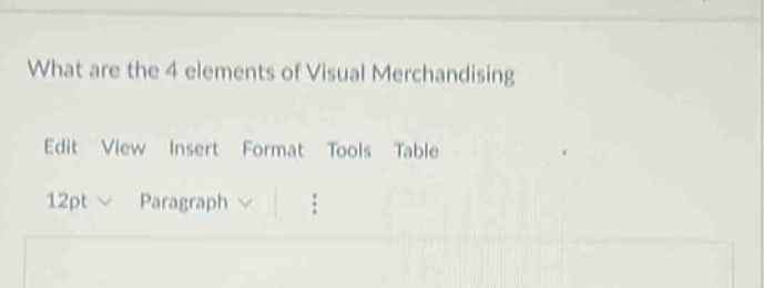 what are the 4 elements of visual merchandising