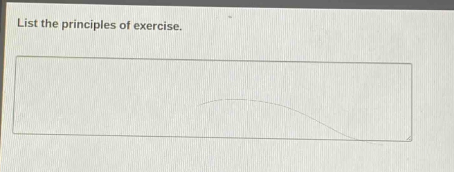 list the principles of exercise.