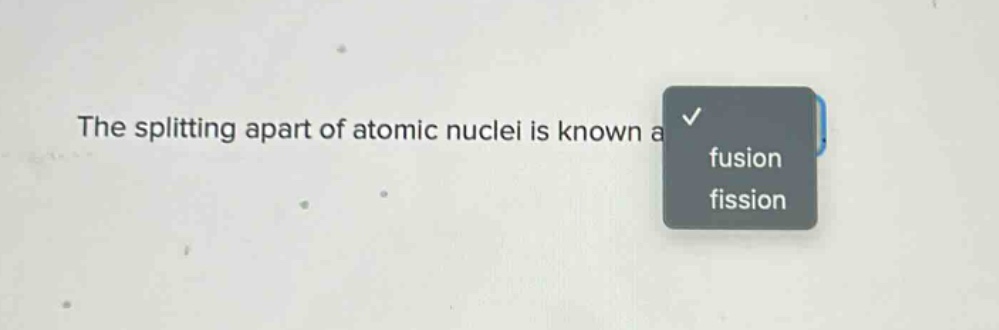 the splitting apart of atomic nuclei is known as fusion fission