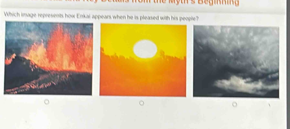 which image represents how enkai appears when he is pleased with his people?
