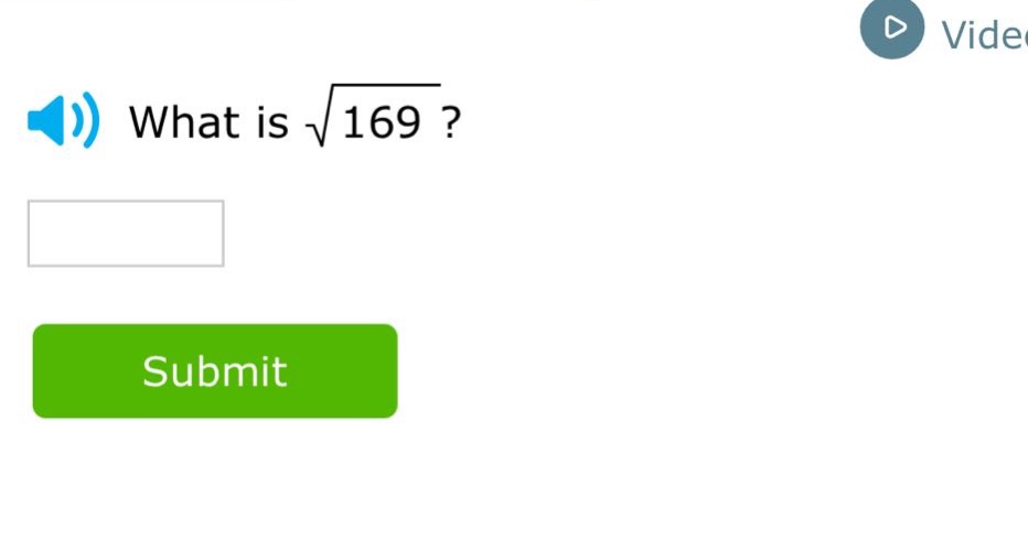 what is $sqrt{169}$?
