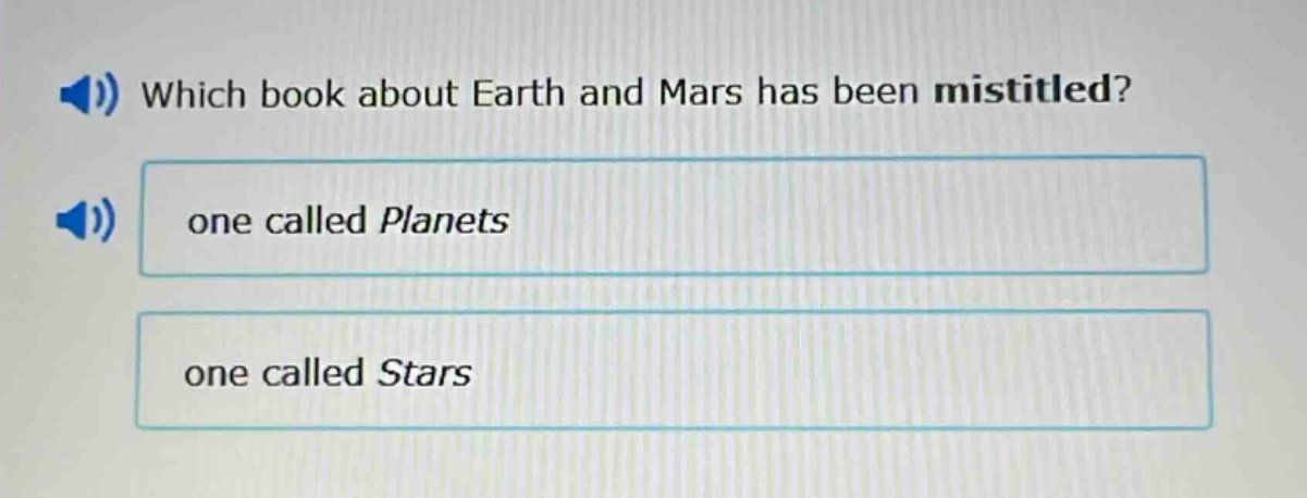 which book about earth and mars has been mistitled? one called planets one called stars
