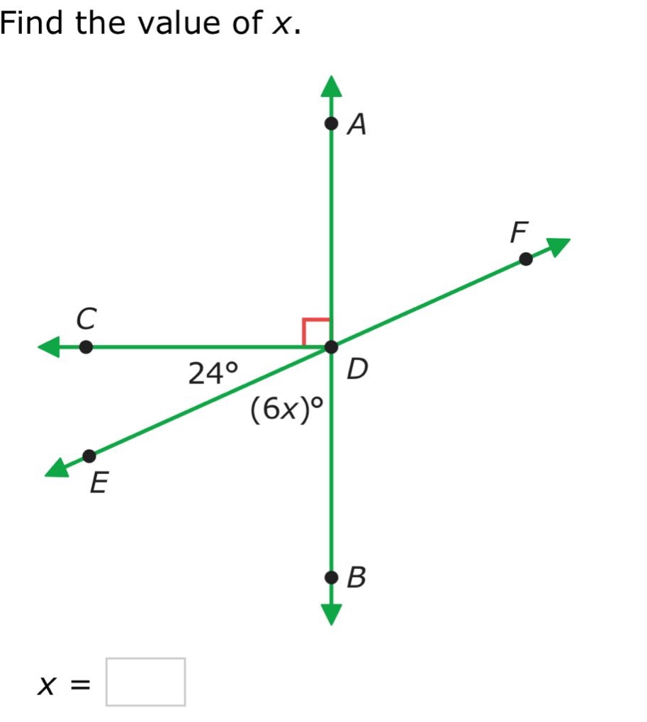find the value of x.\nx =