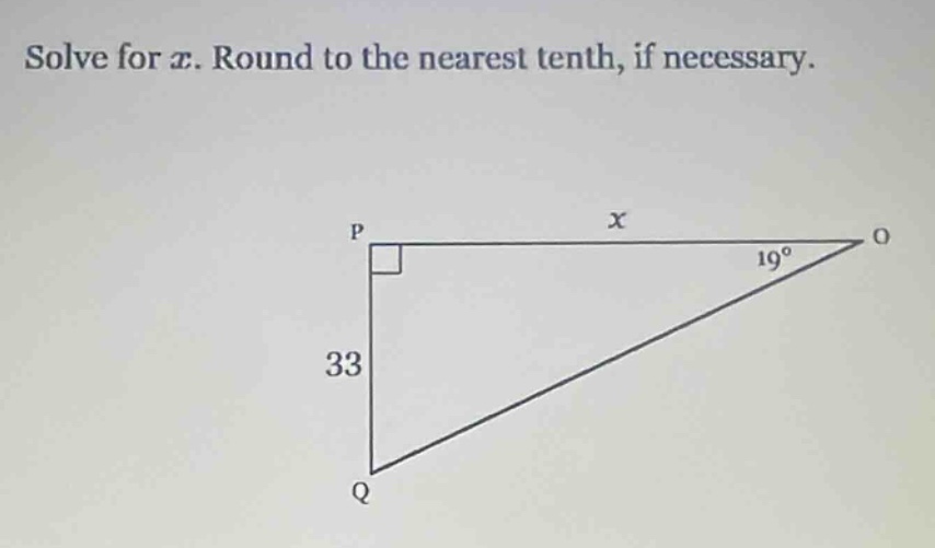 solve for $x$. round to the nearest tenth, if necessary.