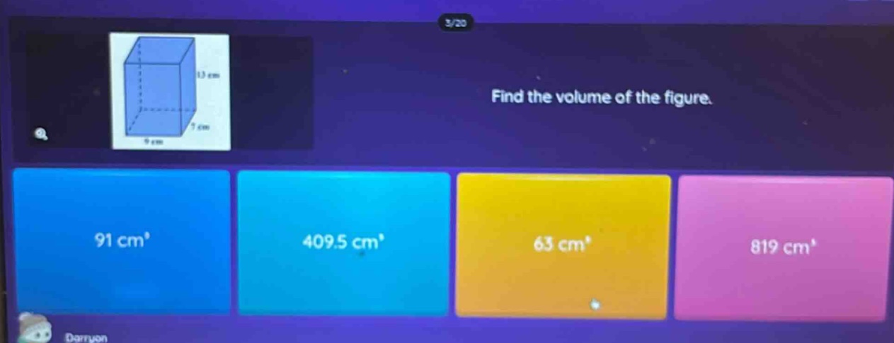 find the volume of the figure.