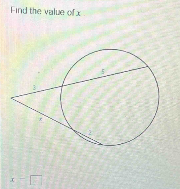 find the value of x.\nx = □