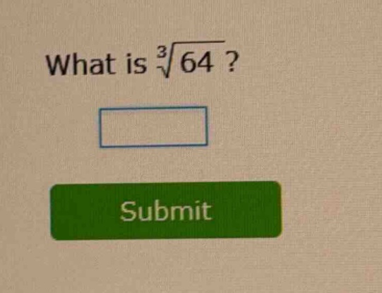 what is $sqrt3{64}$?