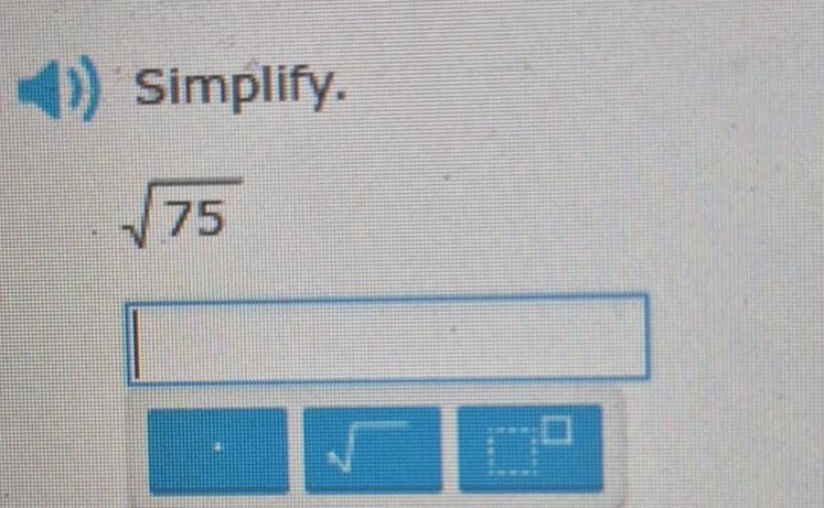 simplify.\n$sqrt{75}$