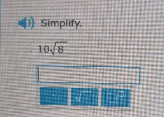 simplify.\n10\\sqrt{8}
