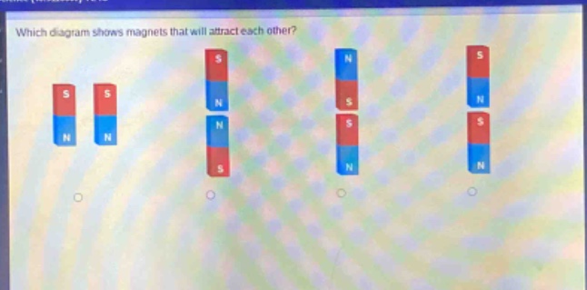 which diagram shows magnets that will attract each other?