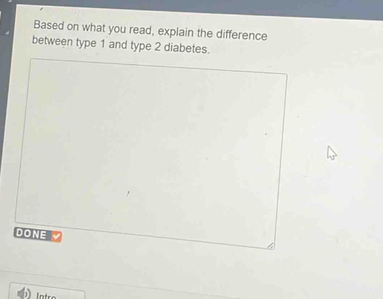 based on what you read, explain the difference between type 1 and type 2 diabetes.