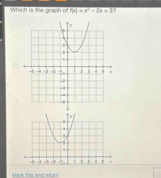 which is the graph of $f(x)=x^{2}-2x + 3$?