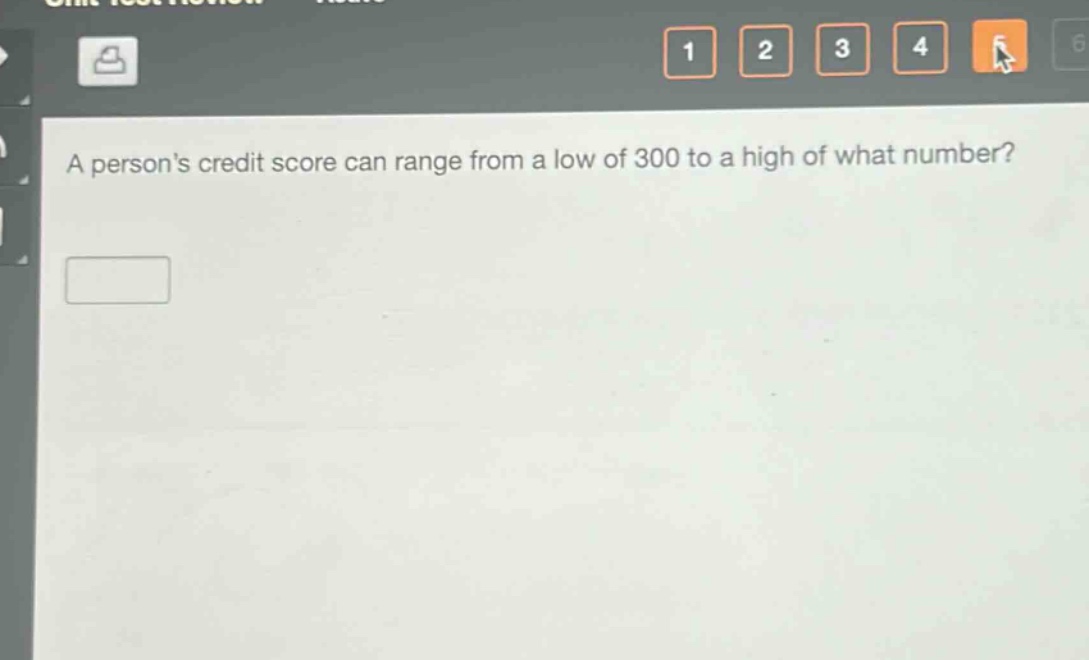 a persons credit score can range from a low of 300 to a high of what number?