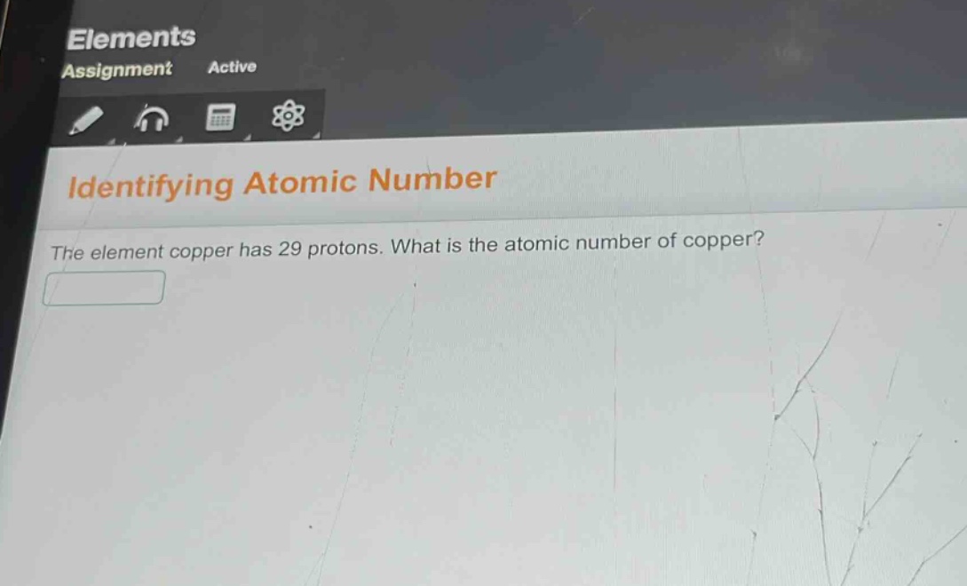 identifying atomic number\nthe element copper has 29 protons. what is the atomic number of copper?