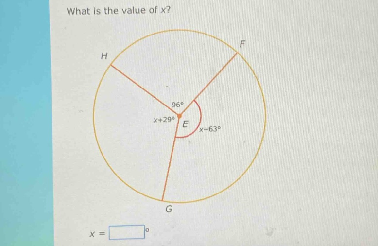what is the value of x? x = □°