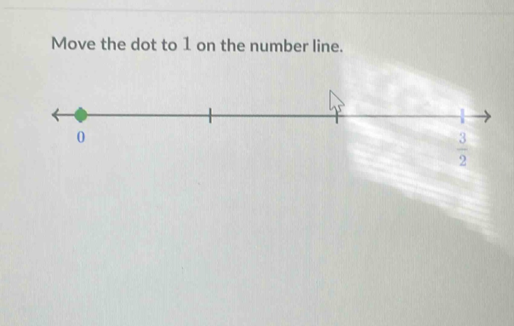 move the dot to 1 on the number line.