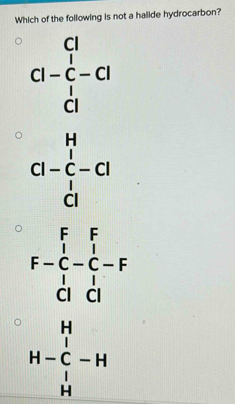 which of the following is not a halide hydrocarbon?
