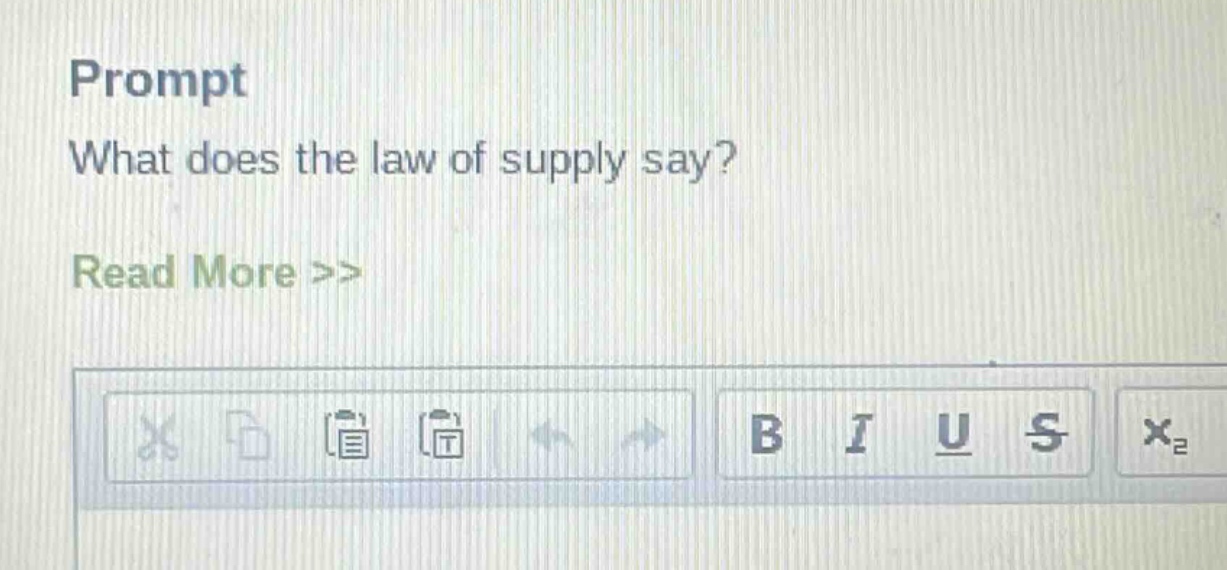 prompt\nwhat does the law of supply say?\nread more >>