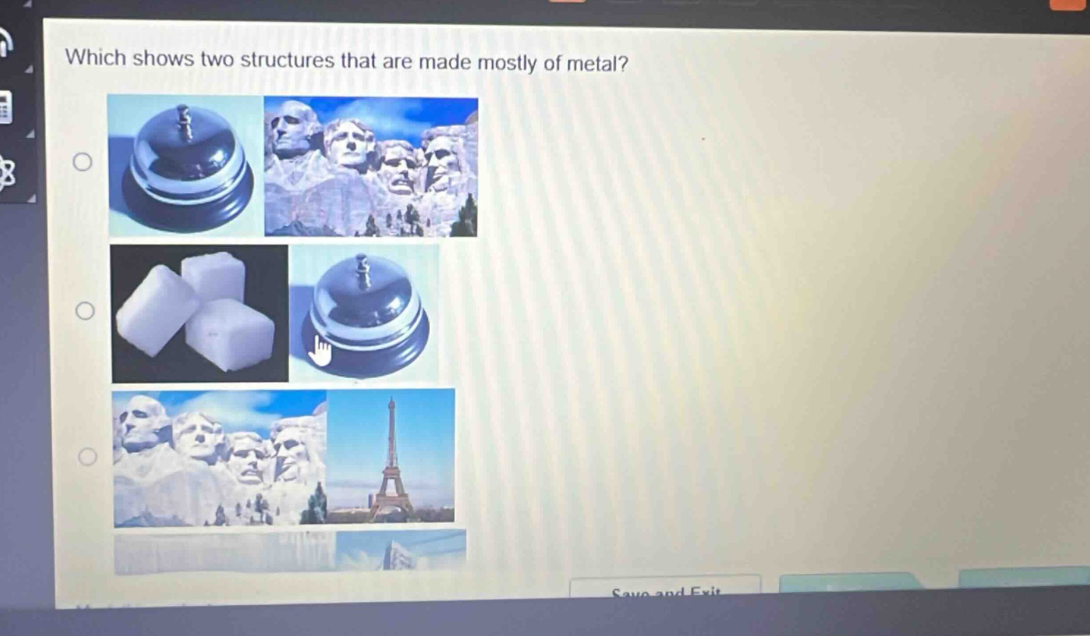 which shows two structures that are made mostly of metal?