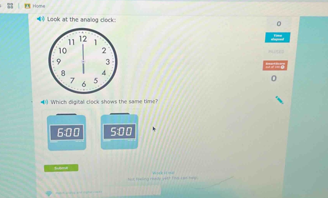 look at the analog clock: which digital clock shows the same time?