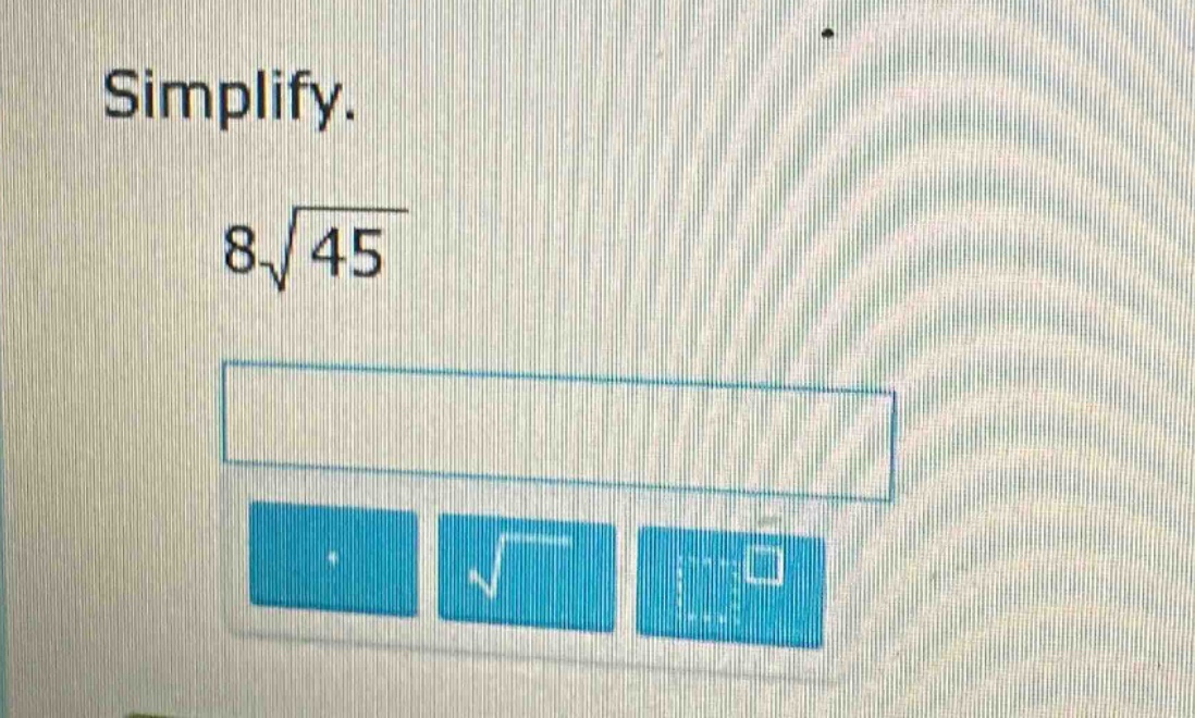 simplify.\n8\\sqrt{45}