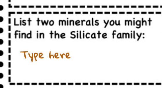 list two minerals you might find in the silicate family:
