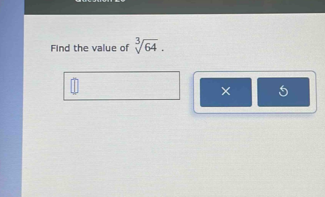 find the value of $sqrt3{64}$.