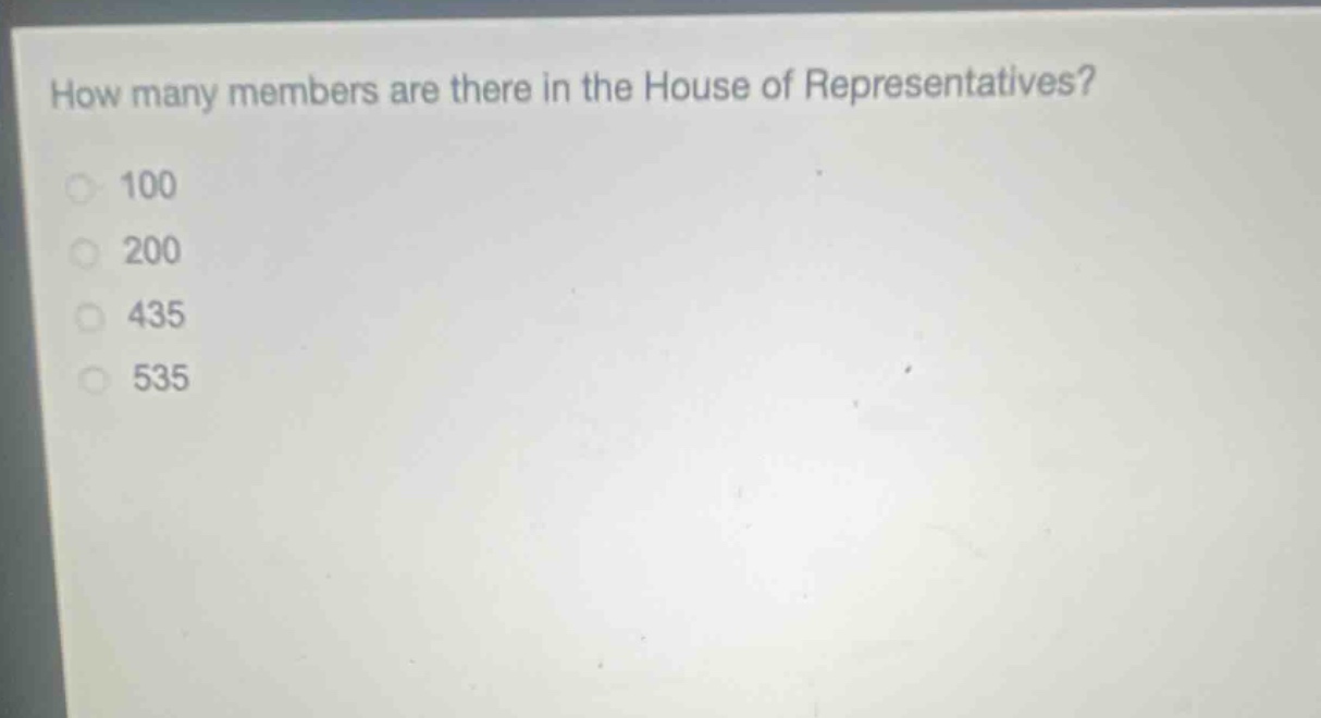 how many members are there in the house of representatives?\n100\n200\n435\n535