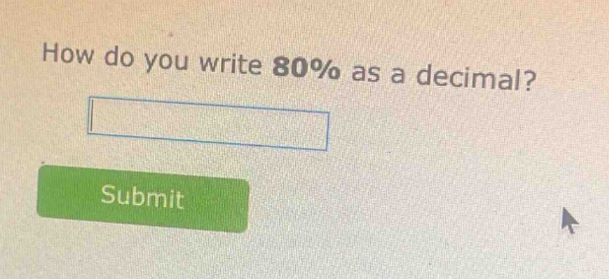 how do you write 80% as a decimal?