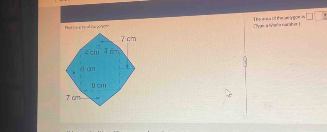 find the area of the polygon.\nthe area of the polygon is \n(type a whole number.)