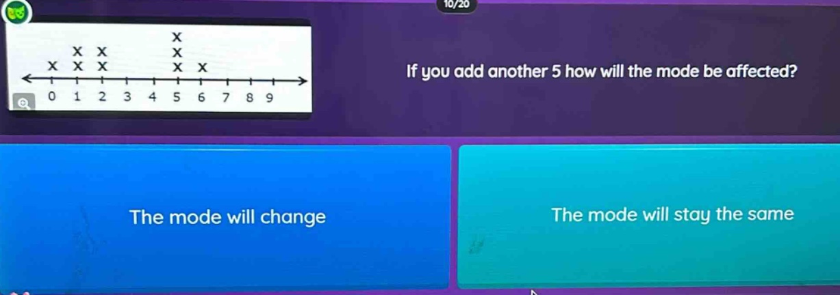 if you add another 5 how will the mode be affected? the mode will change the mode will stay the same